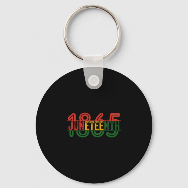 Retro juneteenth 1865 black history family key ring (Front)