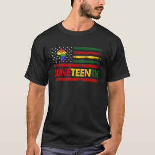 Retro Juneteenth 1865 Lgbt Pride Month Rainbow Fis T-Shirt