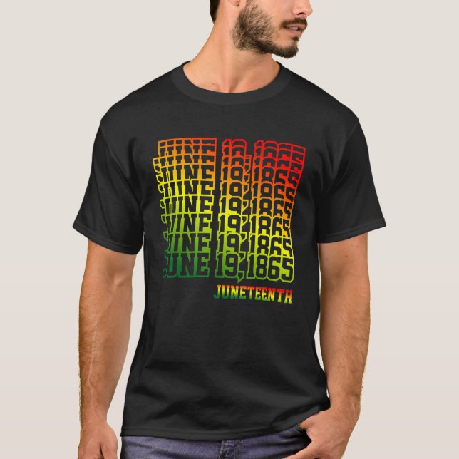Retro Juneteenth Black History Month 1865 Supporte T-Shirt (Front)
