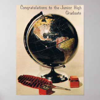 Retro Junior High School Graduate Poster