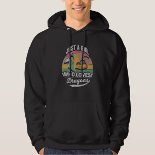 Retro Just A Girl Who Loves Dragons Women Girls Cu Hoodie