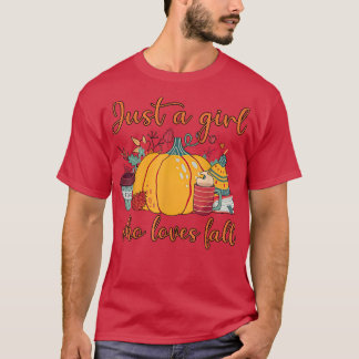 Retro Just A Girl Who Loves Fall Pumpkin Spice Pri T-Shirt