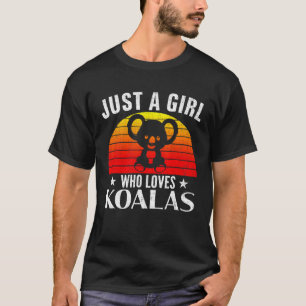Retro Just A Girl Who Loves Koalas Koala Funny Wom T-Shirt