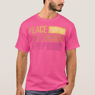 Retro K-Pop For Teen Girls Women Kpop And Peace T-Shirt