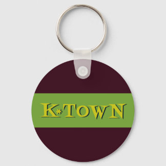 Retro K*Town Avocado Gold Key Ring
