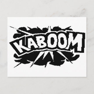Retro KABOOM! Blast - Black & White Postcard
