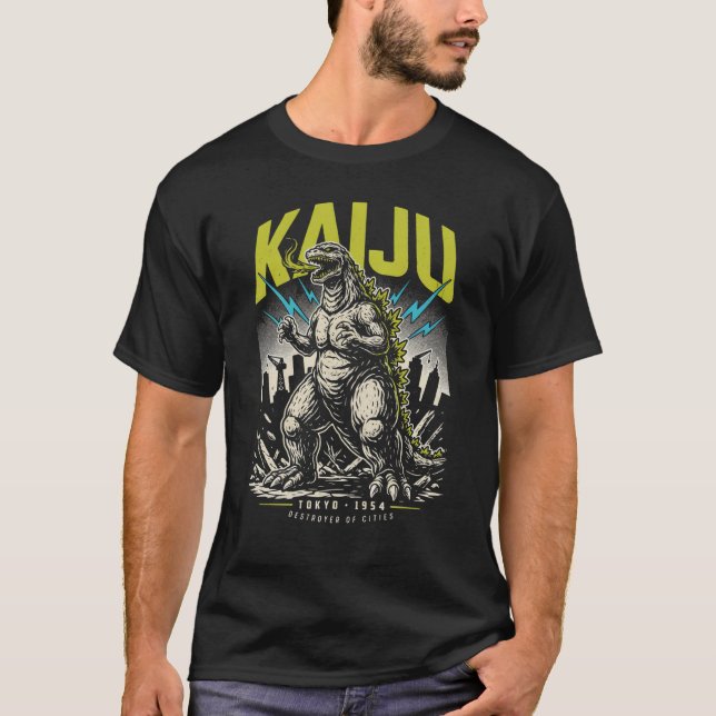 Retro Kaiju Illustration T-Shirt (Front)