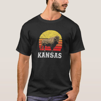 Retro Kansas Bison Vintage American Buffalo 80s Su T-Shirt