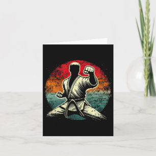 Retro Karate Fighter Martial Arts Graphic Tees For Card