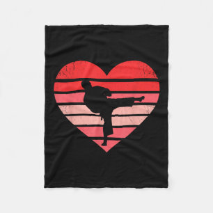 Retro Karate Judo Heart Valentine Martial Art Boys Fleece Blanket