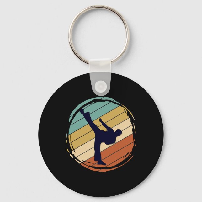 Retro Karate  Key Ring (Front)