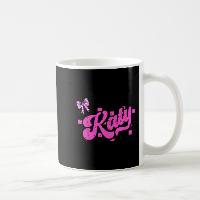 Retro Katy Chequered Coquette Bow Butterfly  Coffee Mug (Right)