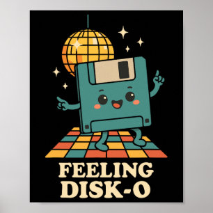 Retro Kawaii Floppy Disk Retro Tech Joke 80s 90s D Poster
