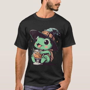 Retro Kawaii Witchy Frog Drink Orange Juice T-Shir T-Shirt