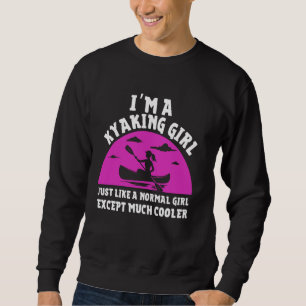 Retro Kayak Art For Women Girls Kayaker Canoe Kaya Sweatshirt