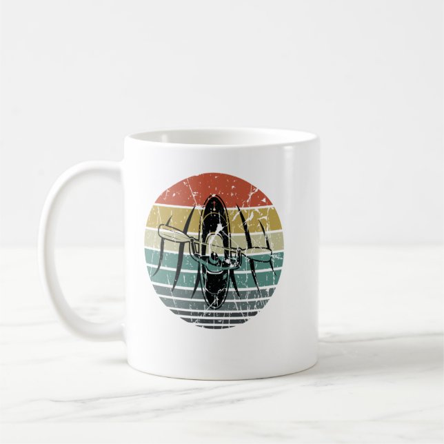 Retro Kayak Canoe Lover Funny Kayaking Paddling Ka Coffee Mug (Left)