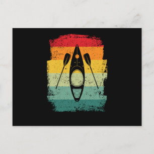 Retro kayak canoe lover funny kayaking postcard