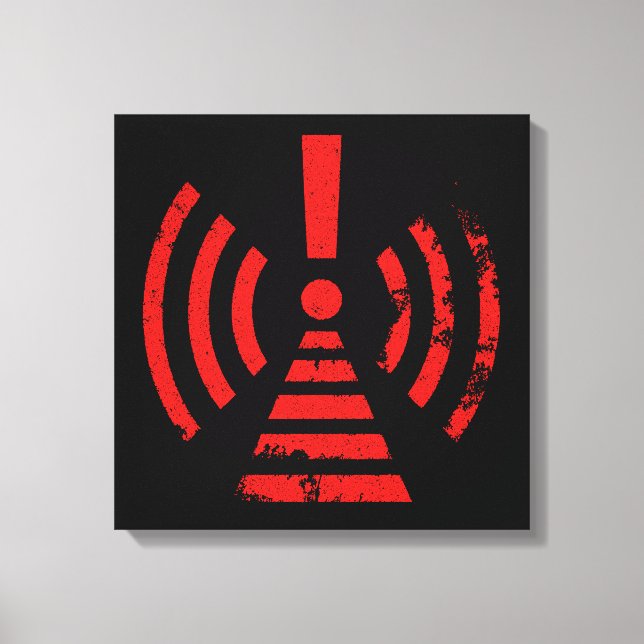 Retro Keep Back Energy Warning Symbol Canvas Print (Front)