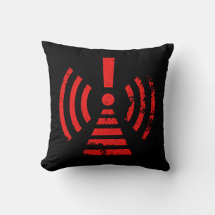 Retro Keep Back Energy Warning Symbol Cushion