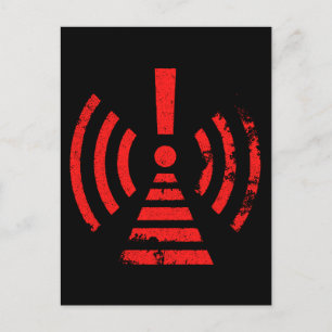 Retro Keep Back Energy Warning Symbol Holiday Postcard
