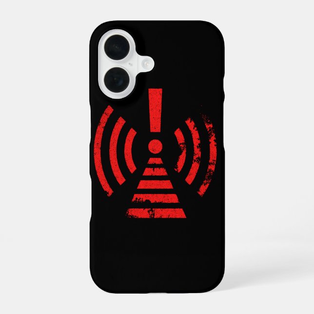 Retro Keep Back Energy Warning Symbol iPhone 16 Case (Back)