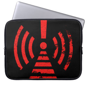 Retro Keep Back Energy Warning Symbol Laptop Sleeve