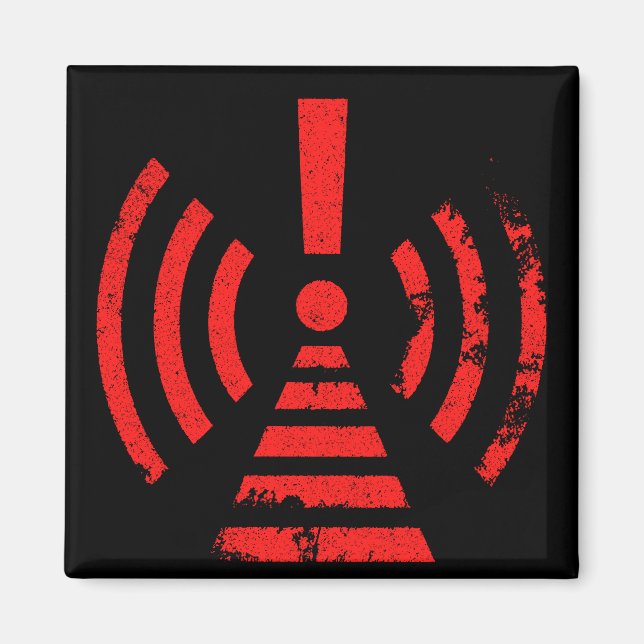 Retro Keep Back Energy Warning Symbol Magnet (Front)