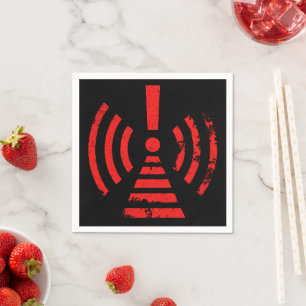 Retro Keep Back Energy Warning Symbol Napkin