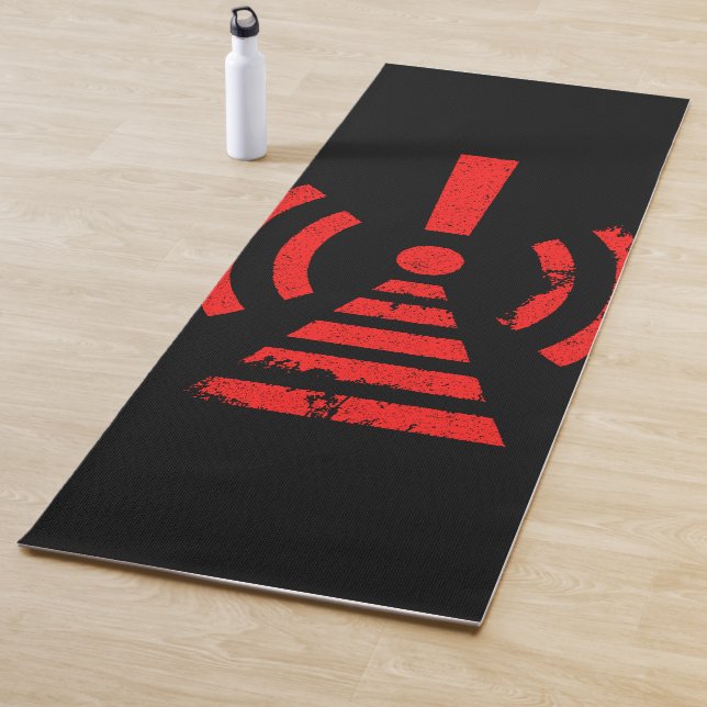 Retro Keep Back Energy Warning Symbol Yoga Mat (In Situ)