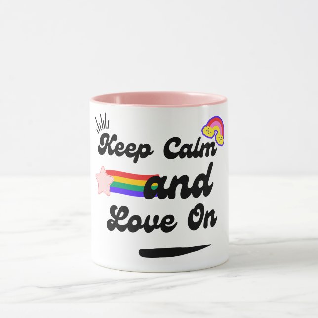 Retro Keep Calm and Love On Mug (Center)