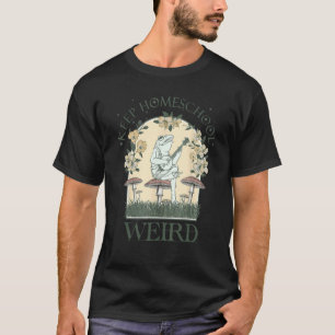 Retro Keep Homeschool Weird Mom Frog Mama Cottage T-Shirt