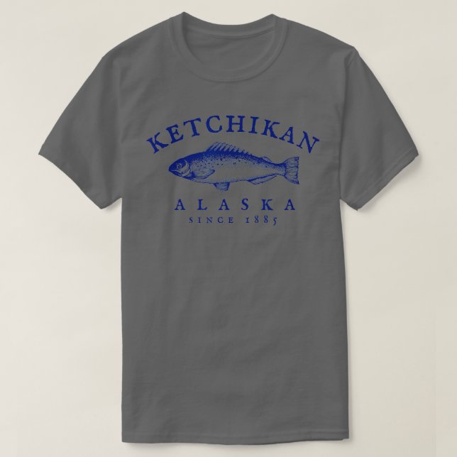 Retro Ketchikan Alaska Fishing  T-Shirt (Design Front)