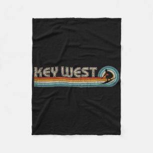 Retro Key West Florida Surfing Tee Key West Fleece Blanket