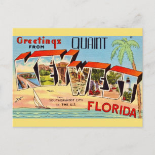 Retro Key West Greeting Postcard