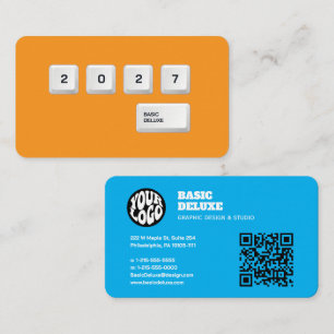 Retro Keyboard Keycap Typographic Minimalist Business Card