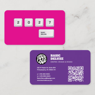 Retro Keyboard Keycap Typographic Minimalist Business Card