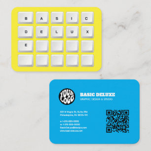 Retro Keyboard Keycap Typographic Minimalist Business Card