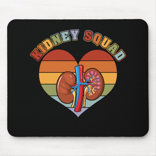 Retro Kidney Squad Team Nephrology Nurse Dialysis Mouse Pad (Front)