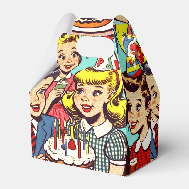 Retro Kids Party Comics Favour Box (Front Side)