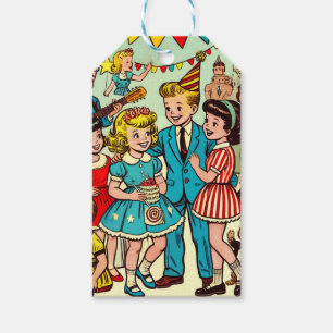 Retro Kids Party Comics Gift Tags