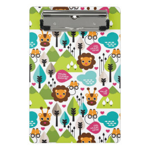 retro kids safari lion wildlife mini clipboard