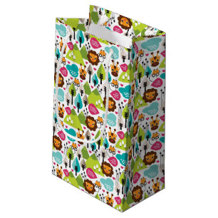 retro kids safari lion wildlife small gift bag