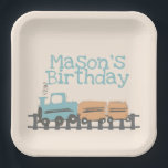 Retro Kids Train 1st Birthday Party  Paper Plate<br><div class="desc">Kids Train Birthday</div>