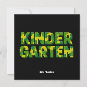 Retro Kindergarten Boys Teacher Camouflage Funny Invitation