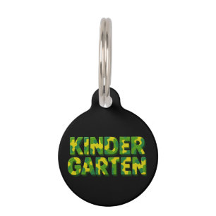 Retro Kindergarten Boys Teacher Camouflage Funny Pet Tag