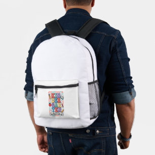 Retro Kindergarten Here I Come School Printed Backpack