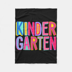 Retro Kindergarten Rainbow Vibes Teacher Kids Ck T Fleece Blanket