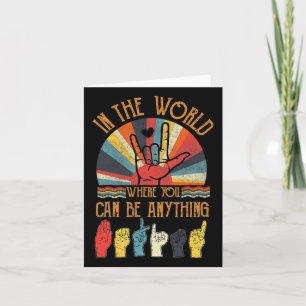 Retro Kindness Autism Awareness Month Asl Vintage Card