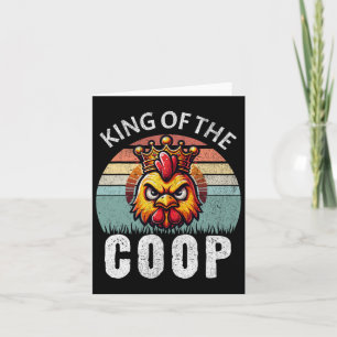 Retro King Of The Coop Angry Daddy Chicken Fathers Card