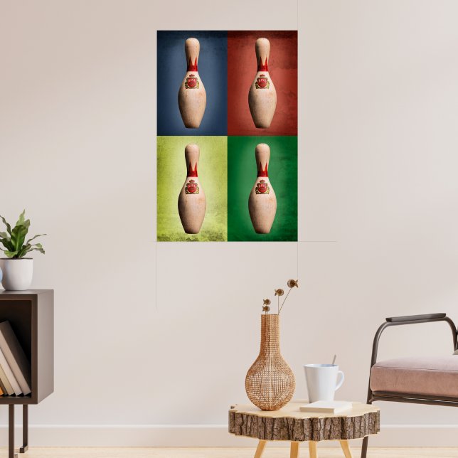 Retro King Pins, Bowling Art Poster (Living Room 3)